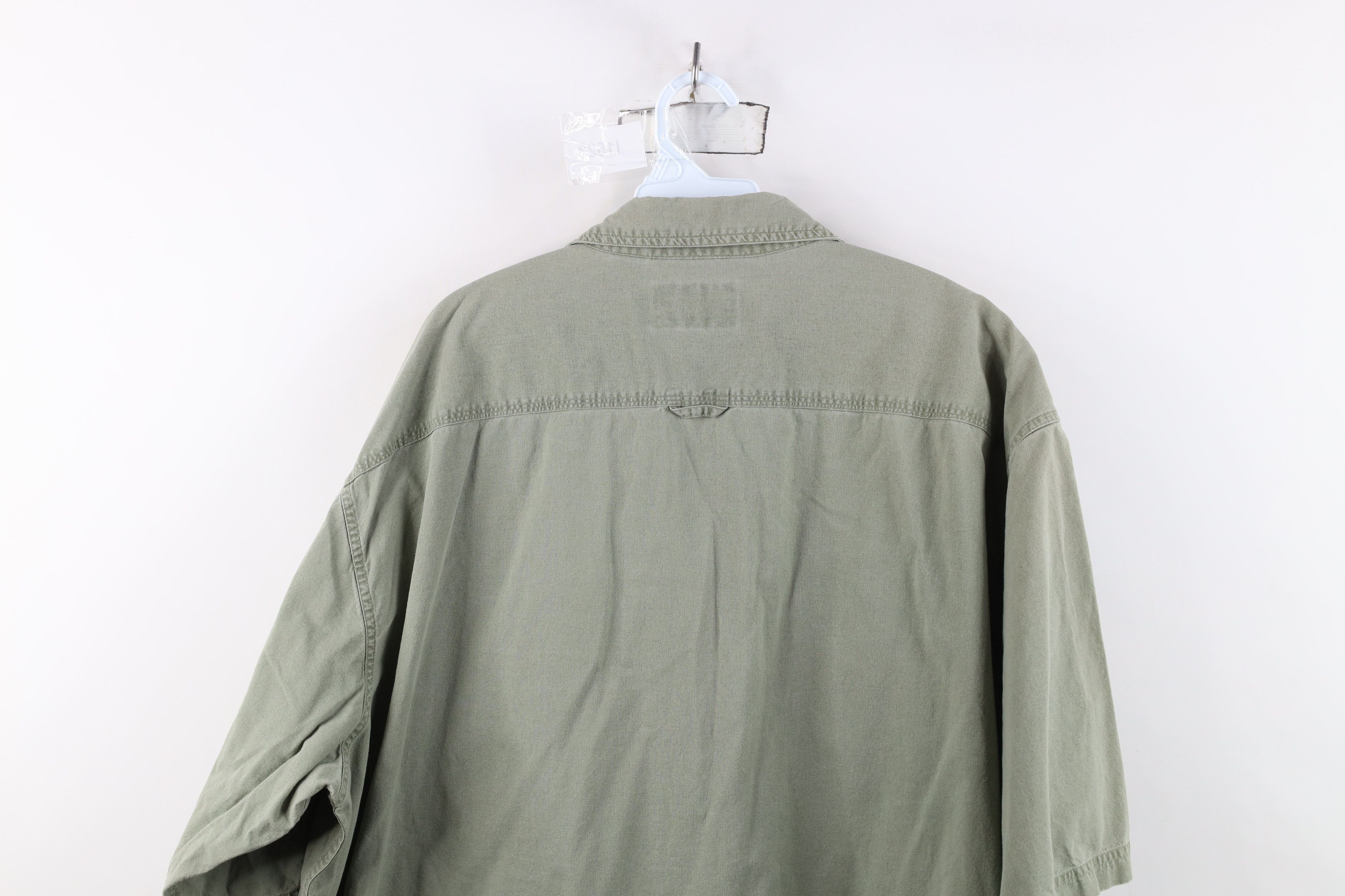 Vintage Vintage 90s Y2K Fishing Safari Button Shirt Green Cotton Size US XXL / EU 58 / 5 - 14 Thumbnail