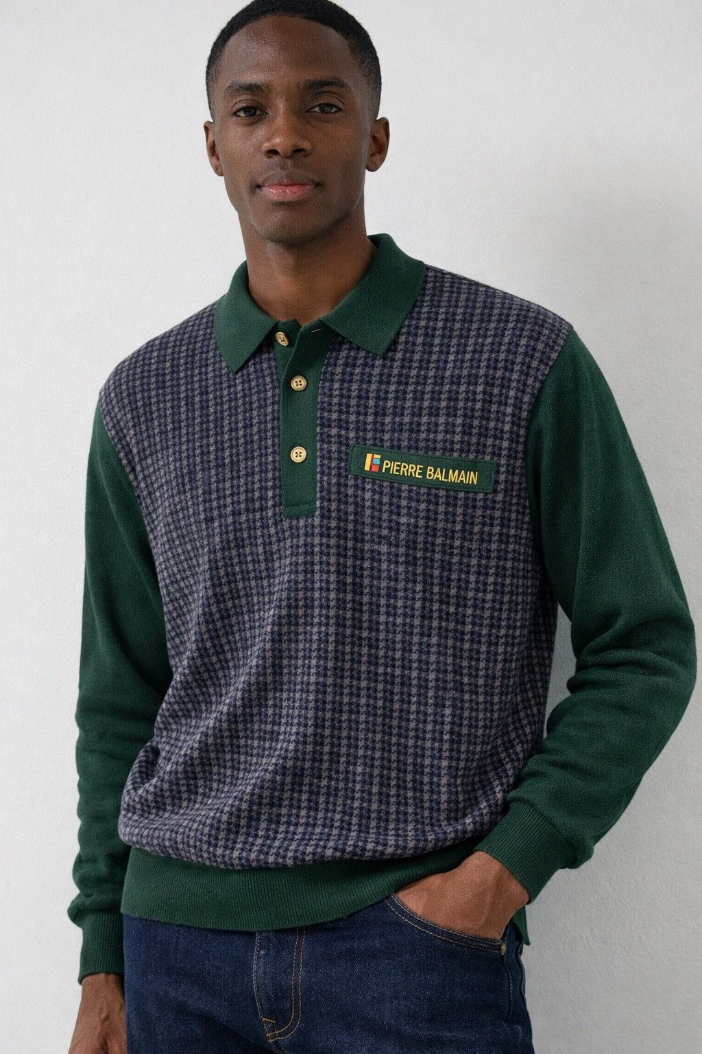 Pierre Balmain Vintage Pierre Balmain Paris Knit Polo Sweater Green Size M Size US M / EU 48-50 / 2 - 1 Thumbnail