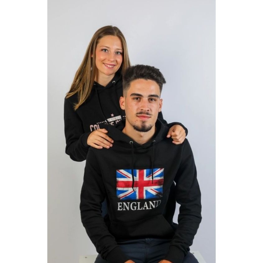 Other England Flag Hoodie Mens Black Pullover With Pouch Pocket & Size US XL / EU 56 / 4 - 3 Thumbnail
