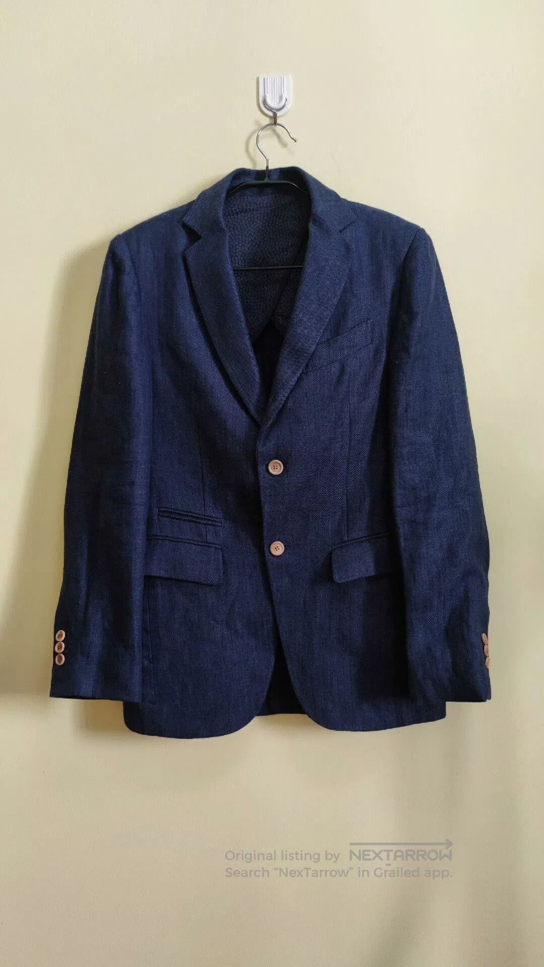 Other French Handcrafted Blue Houndstooth Suit for Men. Size US M / EU 48-50 / 2 - 2 Thumbnail