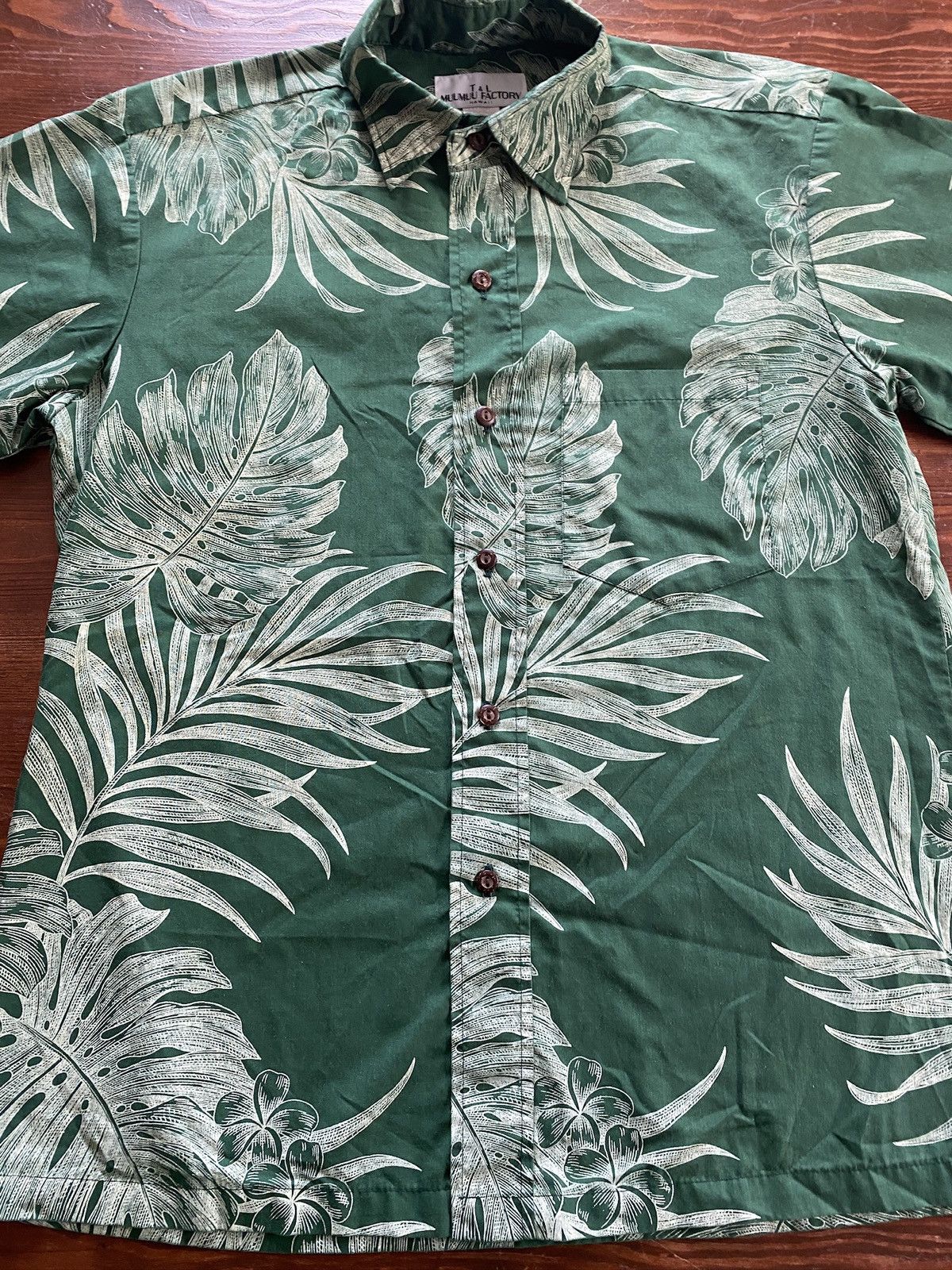 Vintage Vintage 80’s T&L Factory Green Hawaiian Shirt Button Up Size US S / EU 44-46 / 1 - 3 Thumbnail