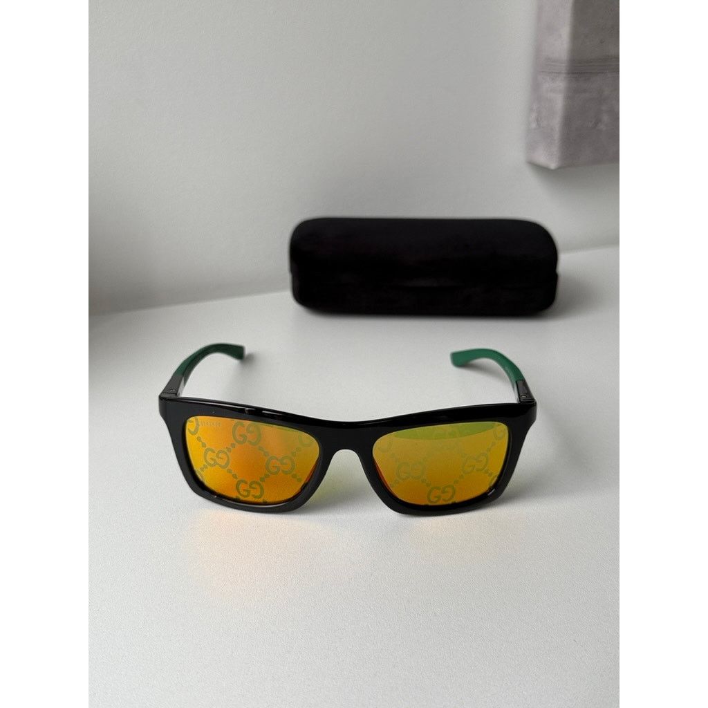 Gucci NEW Gucci GG1735S Black Orange GG Logo Lens Mask Sunglasses Size ONE SIZE - 4 Thumbnail