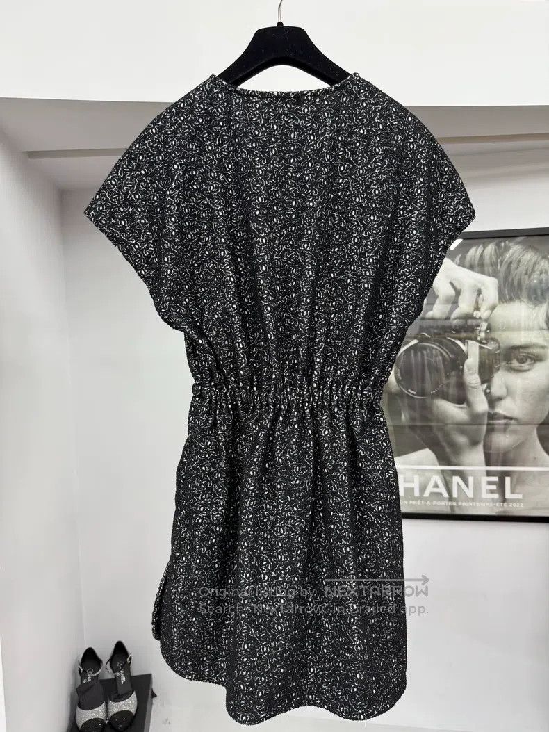 Chanel Chanel 25M black full logo printed drawstring dress Size XXS / US 00 / IT 34 - 3 Thumbnail