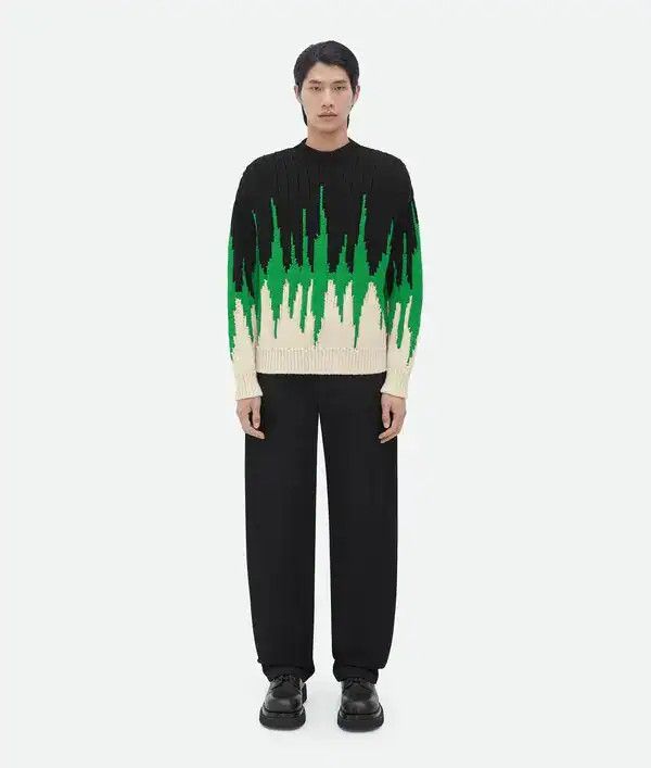 Bottega Veneta o1bcso1str0226 Wool Graphic Knit Jumper Sweater Multicolor Size US S / EU 44-46 / 1 - 1 Thumbnail