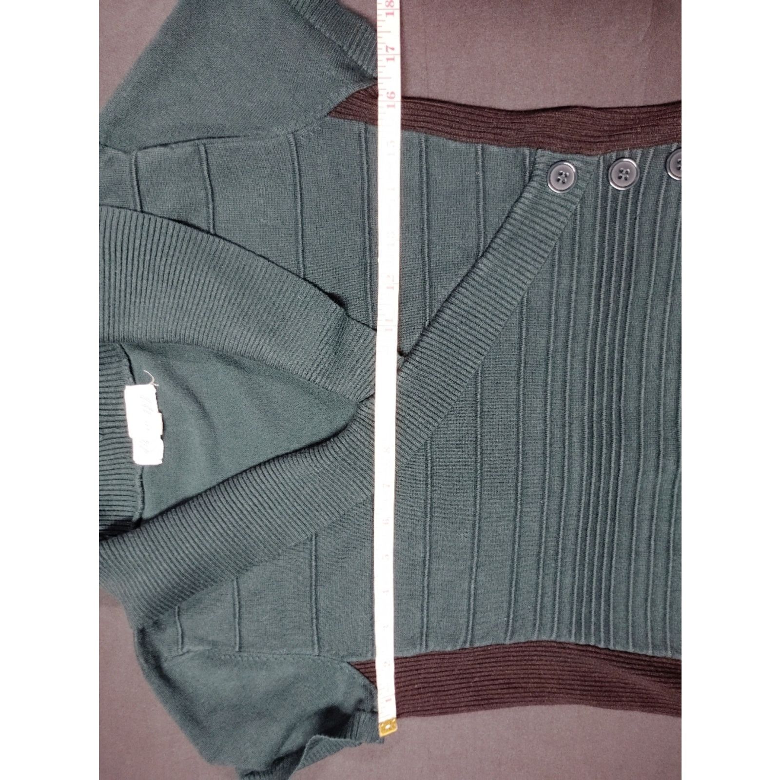 Pink Pink Rose Teal Wrap-Style Knit Top with black Panels Size M / US 6-8 / IT 42-44 - 5 Thumbnail
