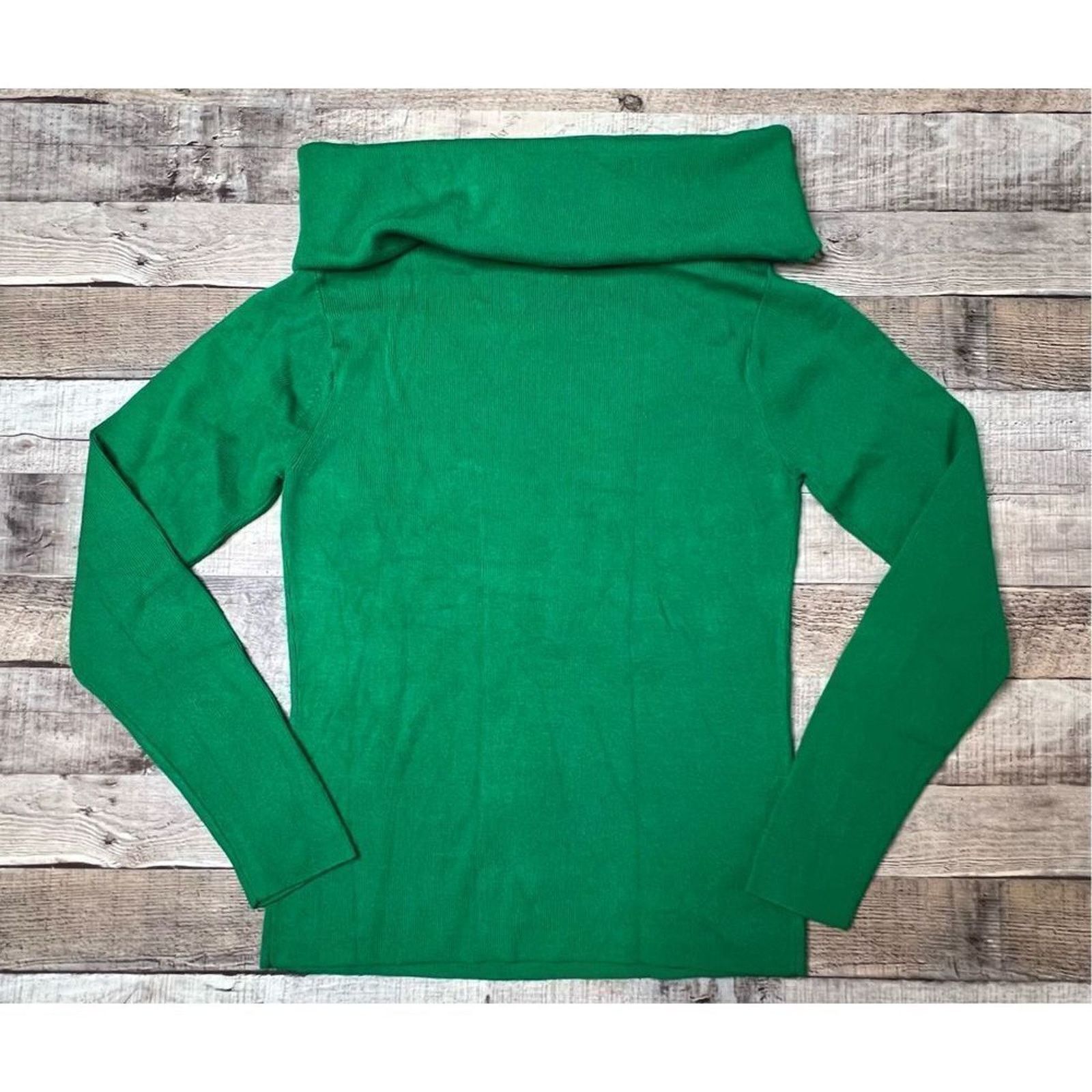 Anthropologie Ett:wa Anthropologie Green Ribbed Knit Pullover SMALL Preppy Size S / US 4 / IT 40 - 9 Thumbnail