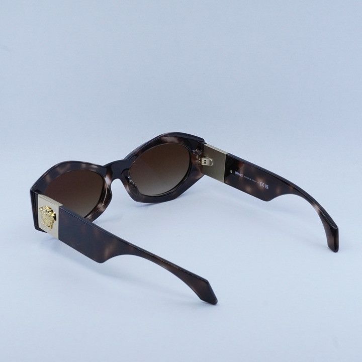 Versace Versace VE4466U 54613B Sunglasses Havana Geometric Frame Size ONE SIZE - 5 Thumbnail