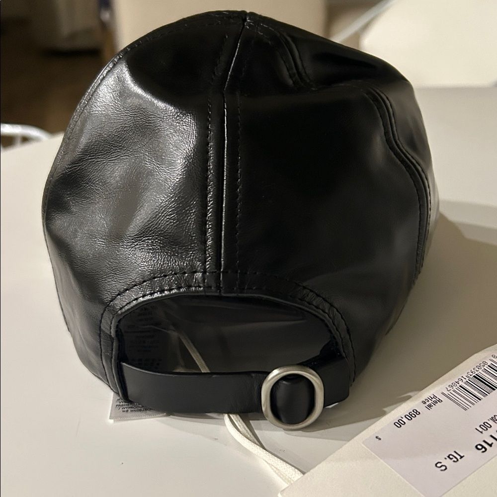 Jil Sander Jil Sander men’s Black Calfskin Cap, Black, Size Small, NWT Size ONE SIZE - 7 Thumbnail