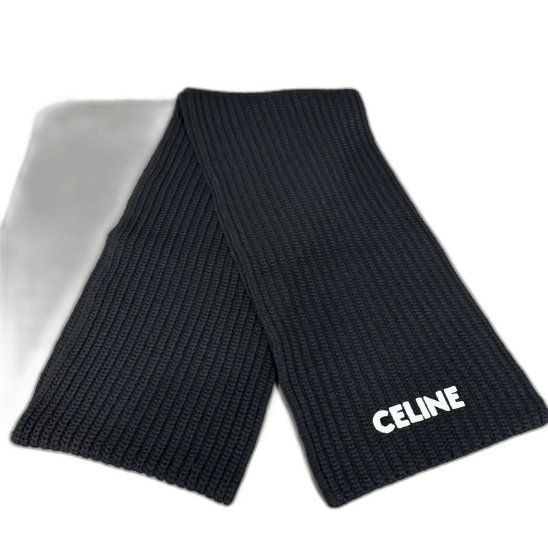 Celine Celine Black Letter Logo Scarf Size ONE SIZE - 1 Thumbnail