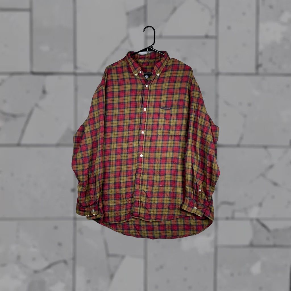 Vintage Polo Jeans Company Shirt Mens Large Red Plaid Flannel Long Sleeve Button Front Size US L / EU 52-54 / 3 - 1 Thumbnail