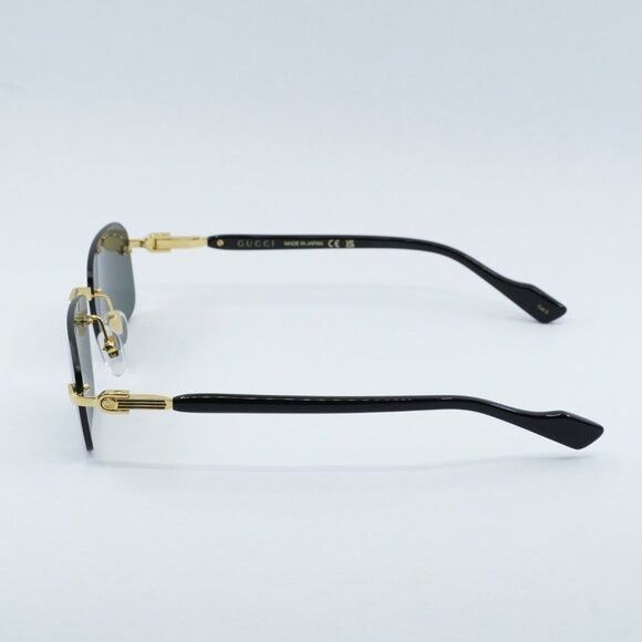 Gucci Gucci GG1221S 001 Sunglasses Gold/Black Rectangle Frame Size ONE SIZE - 12 Thumbnail