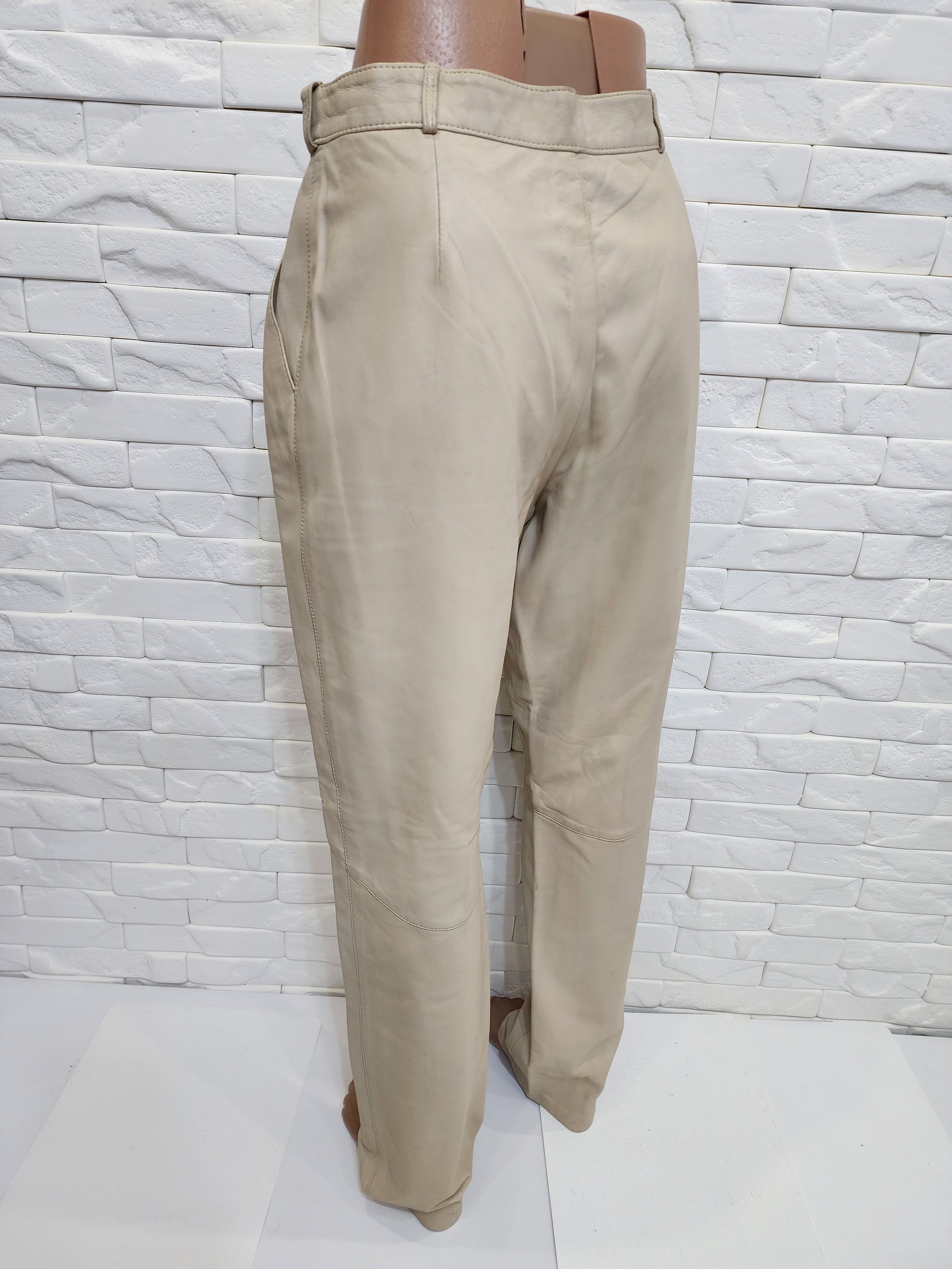 Other Beige women's leather pants. Size 27" / US 4 / IT 40 - 6 Thumbnail
