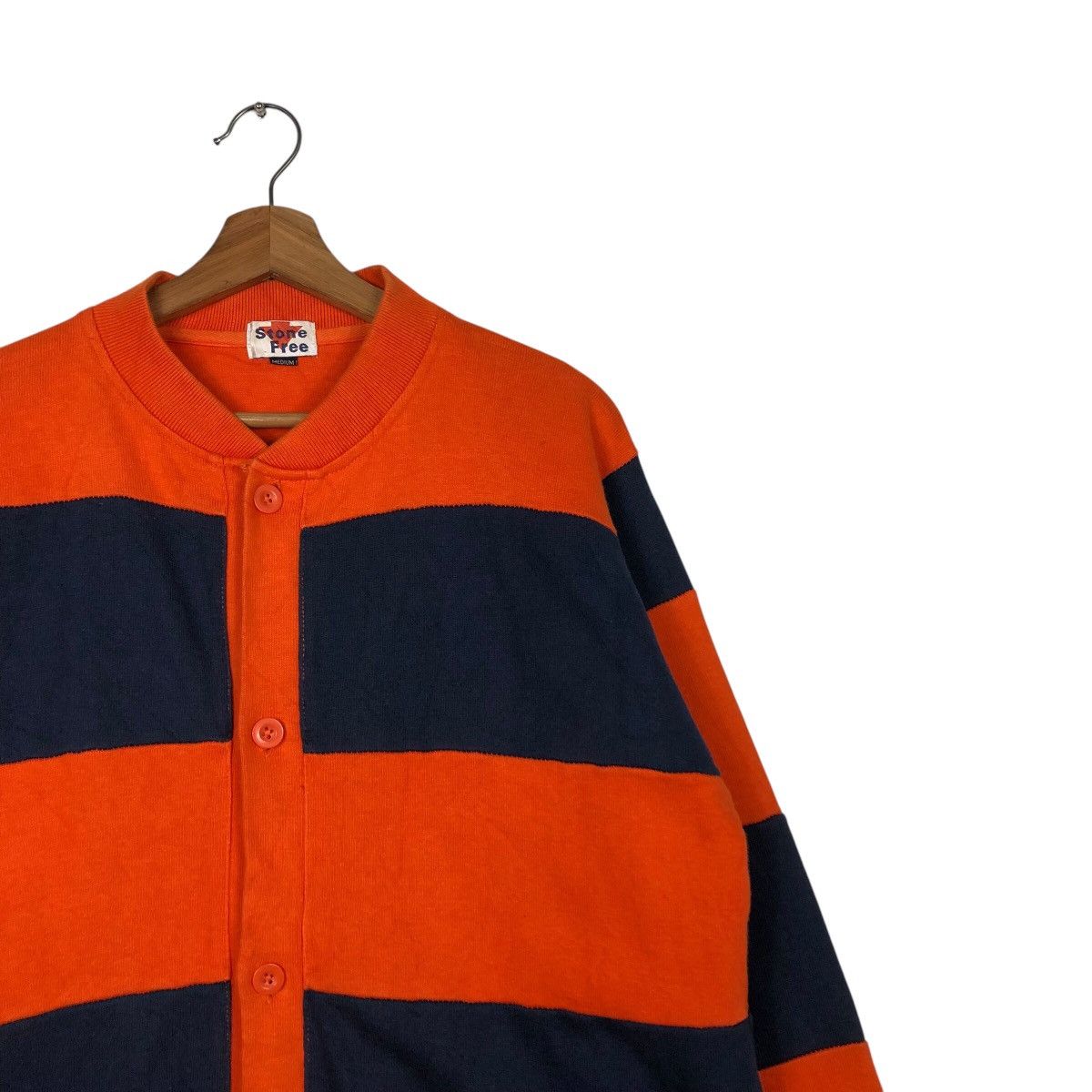 Japanese Brand 📌Vintage Button Bomber Cardigan Jacket Stone Free Striped Size US M / EU 48-50 / 2 - 7 Thumbnail