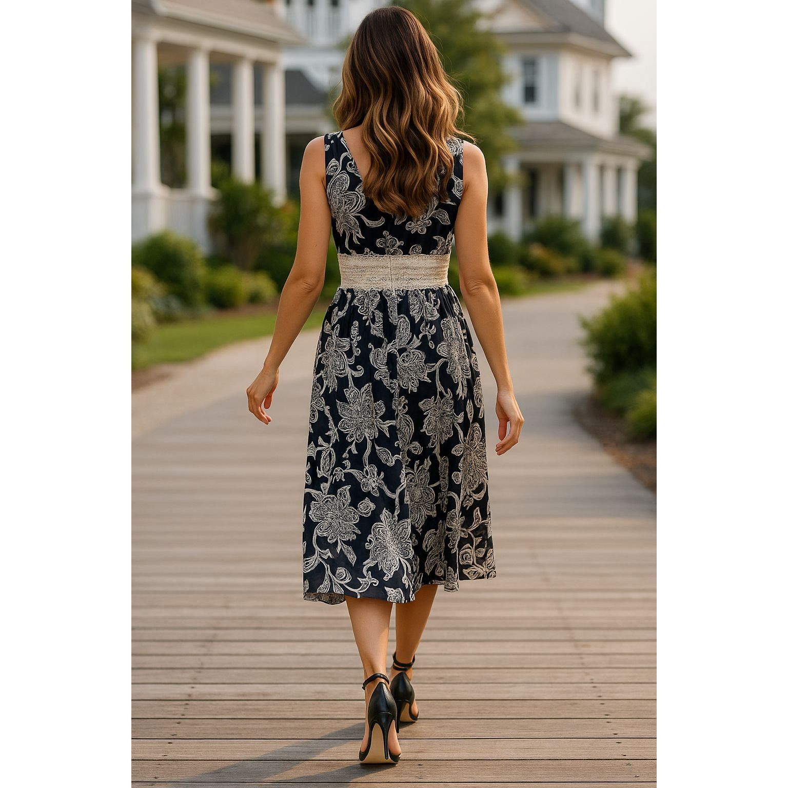 Oscar De La Renta Oscar de la Renta Size 6 Vintage Silk Dress Black White Lace Size M / US 6-8 / IT 42-44 - 4 Thumbnail