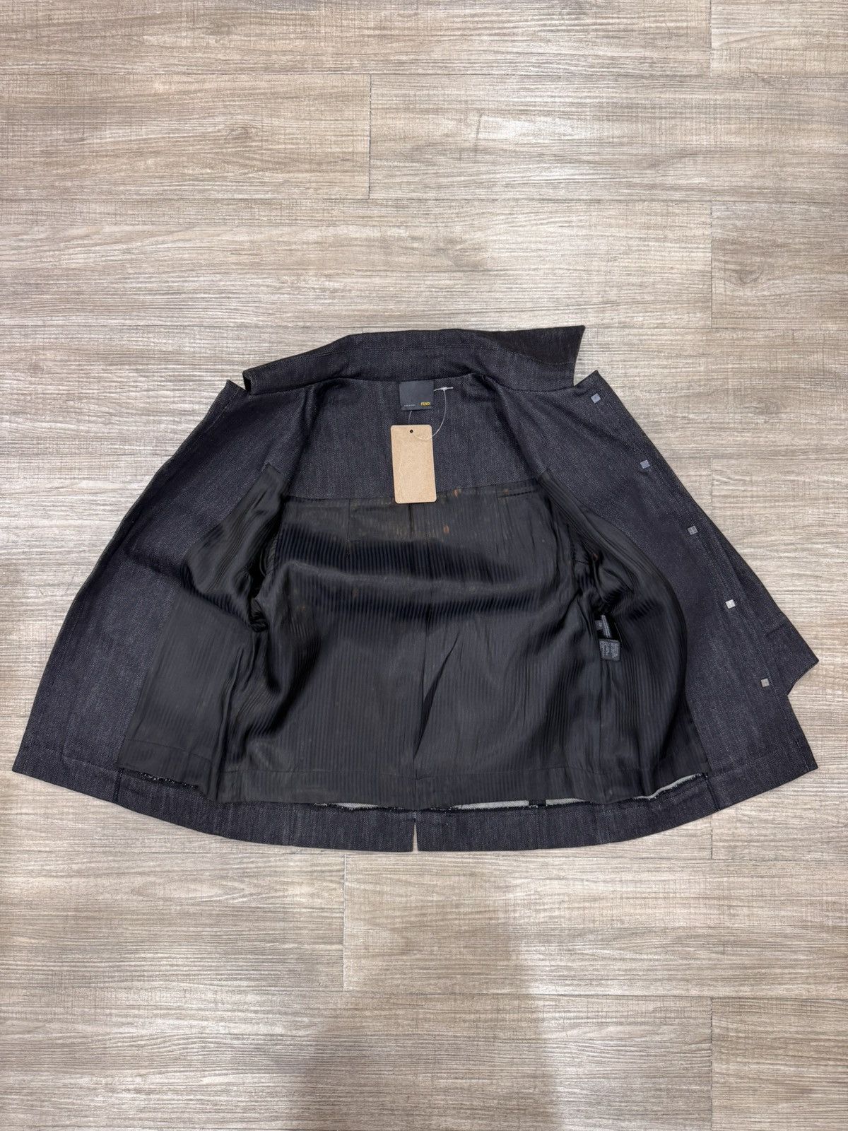 Fendi Off-White Conduroy Black Jacket Size S / US 4 / IT 40 - 2 Thumbnail