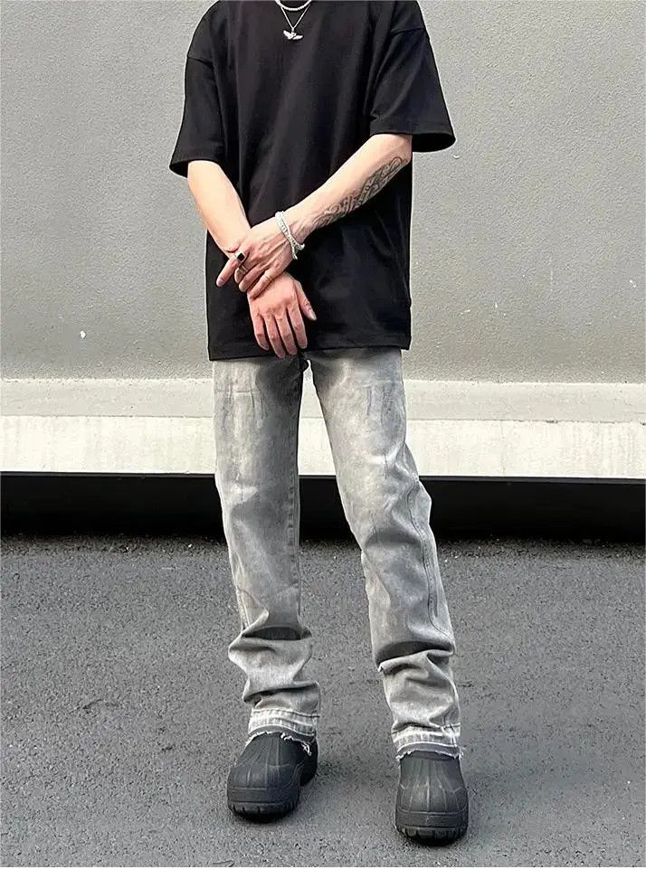 Japanese Brand × Jean Straight tube washed smoke grey jeans Size US 30 / EU 46 - 4 Thumbnail