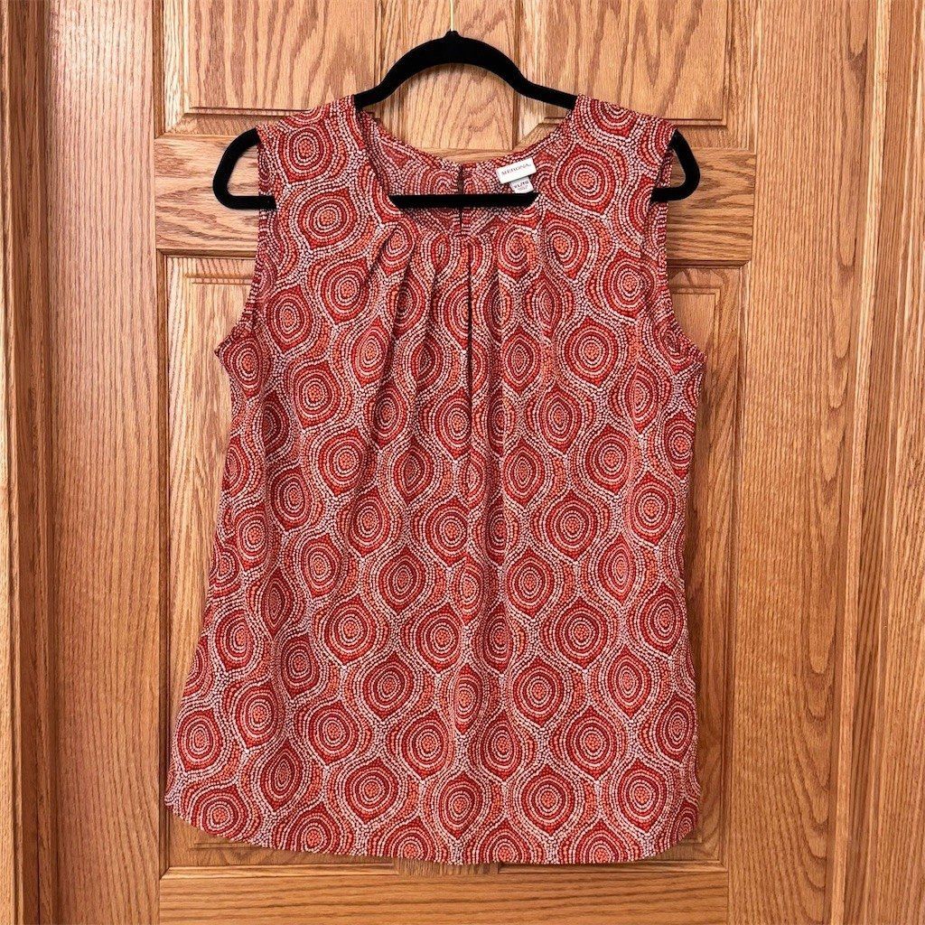 Merona Merona Blouse Womens XL Sleeveless Red Orange Geometric Dot Size XL / US 12-14 / IT 48-50 - 1 Thumbnail