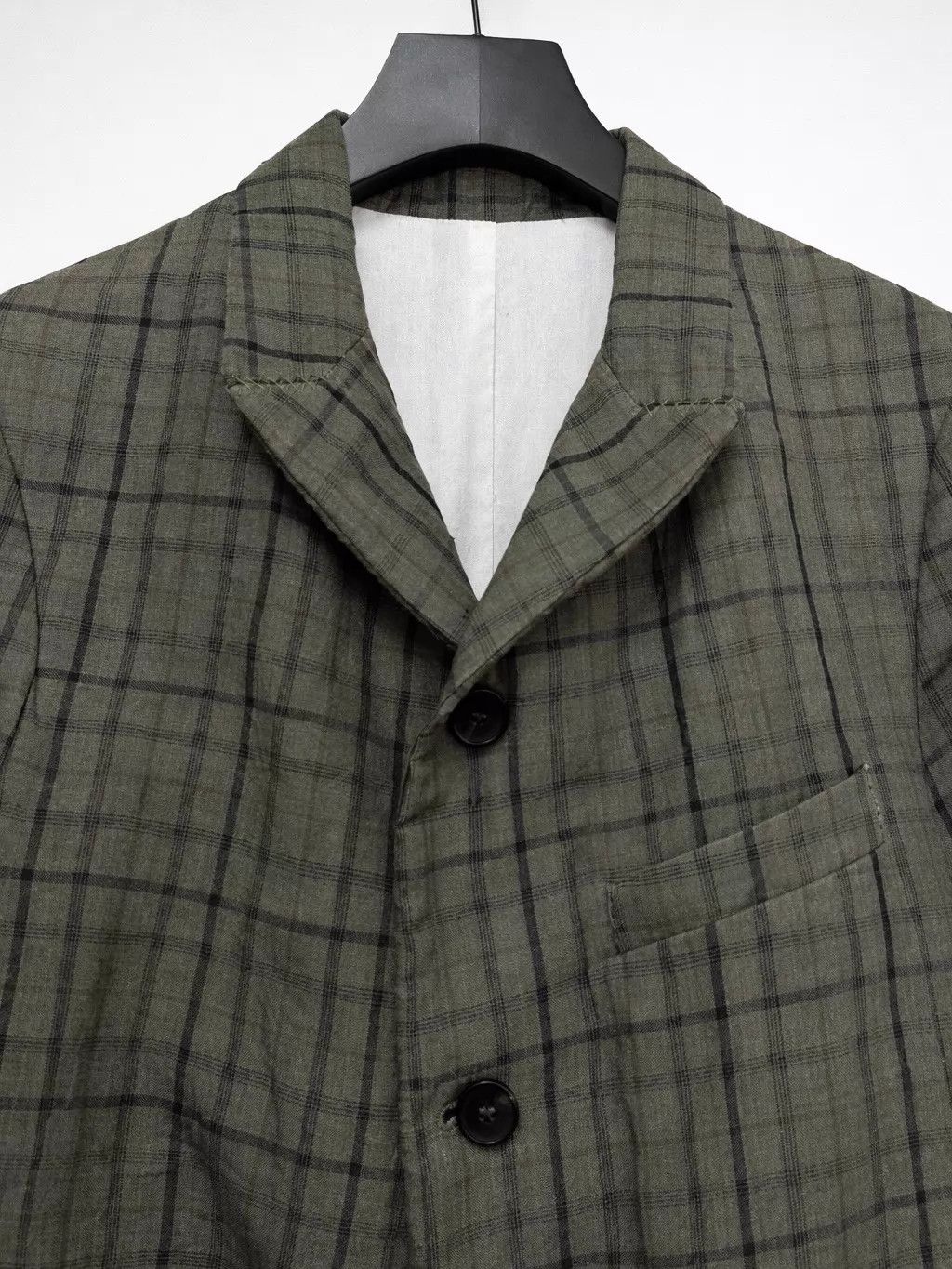 Bergfabel bergfabel gray green check linen blazer 46 Size 46R - 6 Thumbnail