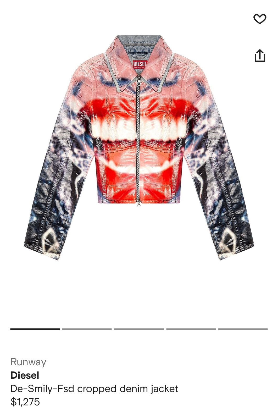 Diesel $1,275 Runway diesel de smiley mouth denim jacket Size S / US 4 / IT 40 - 2 Thumbnail