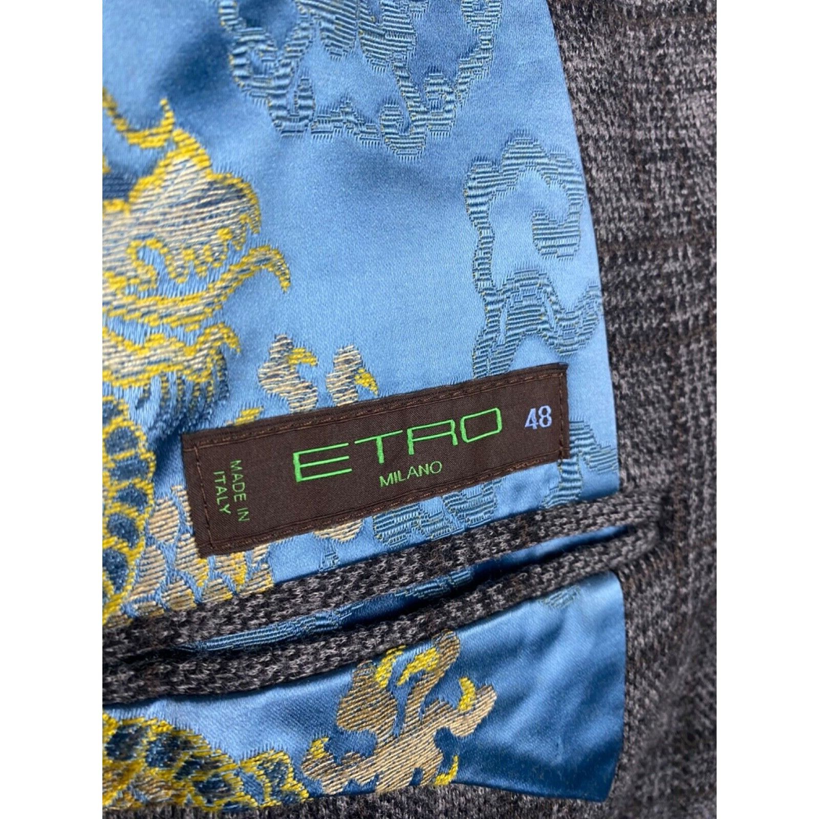Etro ETRO Men's Gray Wool Checked Blazer Sportcoat Jacket Size 48 Size 48R - 11 Thumbnail