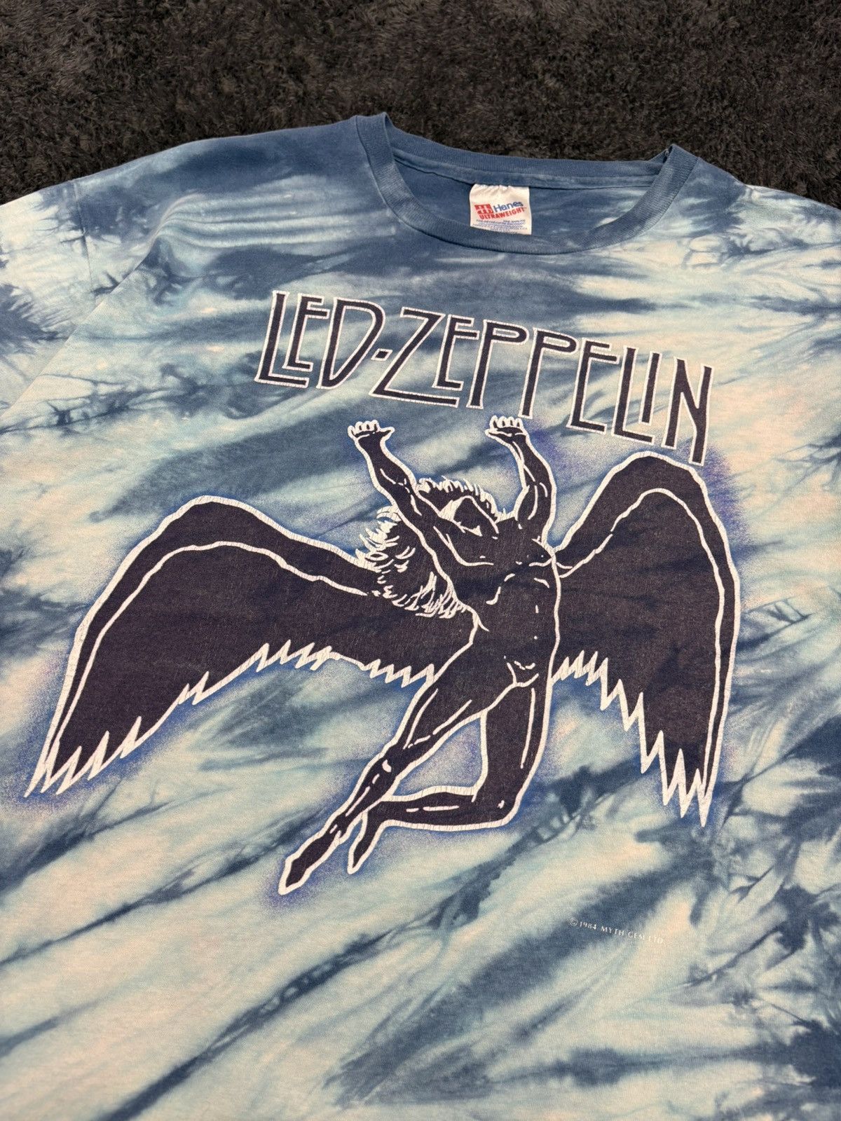 Band Tees Vintage Rare Led Zeppelin 1984 Tye Dye Single Stitch Tee Size US XL / EU 56 / 4 - 2 Thumbnail
