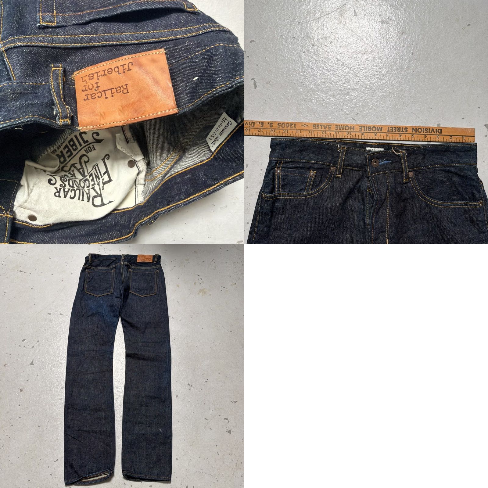 Railcar Fine Goods Railcar Fine Goods x Jiberish Selvedge Denim Dark Blue Jeans Made USA 30 Mens Jeans 30 Blue Indigo USA Collaboration Workwear Heritage 90s Style Size US 30 / EU 46 - 8 Thumbnail