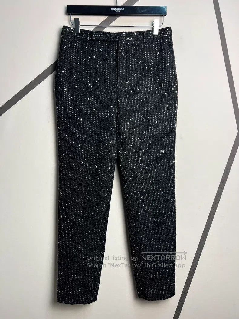 Saint Laurent Paris Saint Laurent Paris Starry Sequin Wool Trousers Size US 30 / EU 46 - 1 Thumbnail