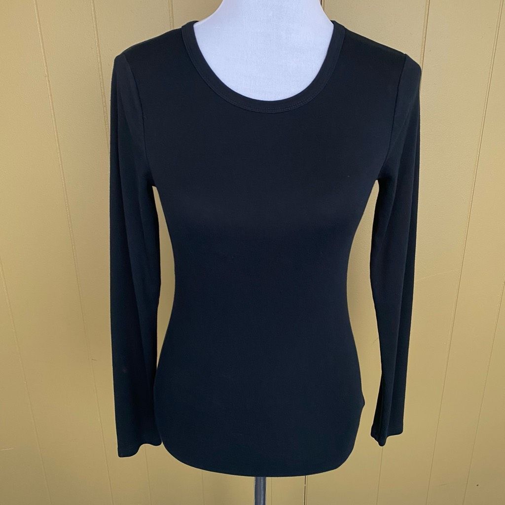 Gap Gap women XS Crewneck Longsleeve fitted shirt black Size XS / US 0-2 / IT 36-38 - 1 Thumbnail