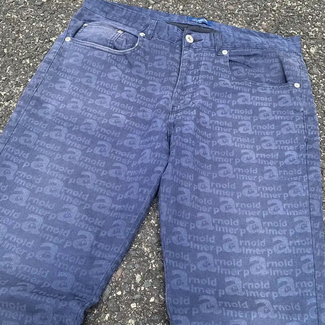 Japanese Brand 💥1990’s VINTAGE ARNOLD PALMER 32x32 TROUSERS MONOGRAM PANTS Size US 32 / EU 48 - 6 Thumbnail