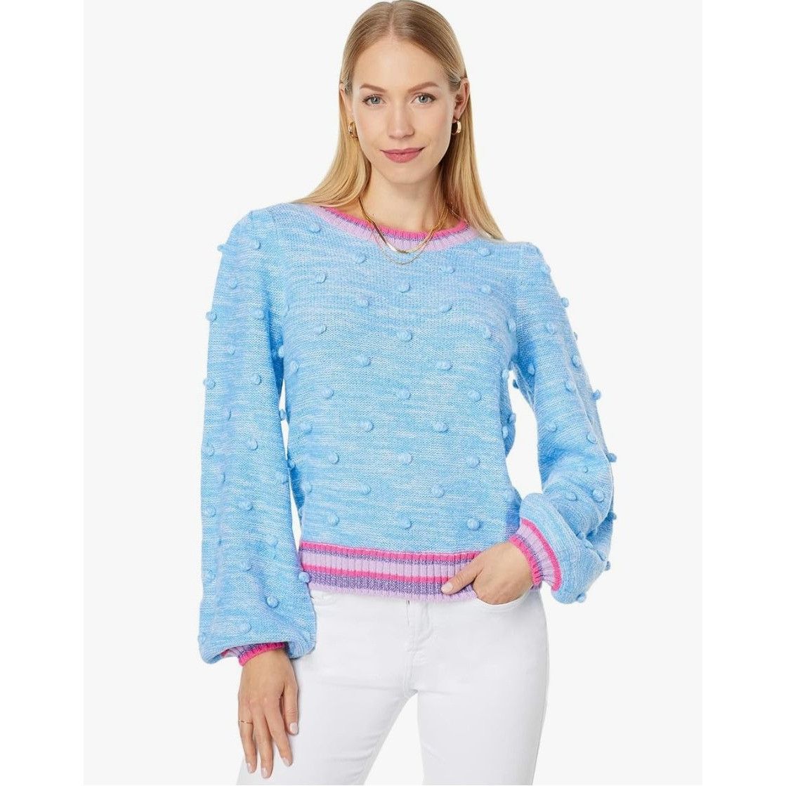 Lilly Pulitzer NWT Lilly Pulitzer $168 Verna Sweater W’s XXS Blue Pink Size XXS / US 00 / IT 34 - 16 Thumbnail