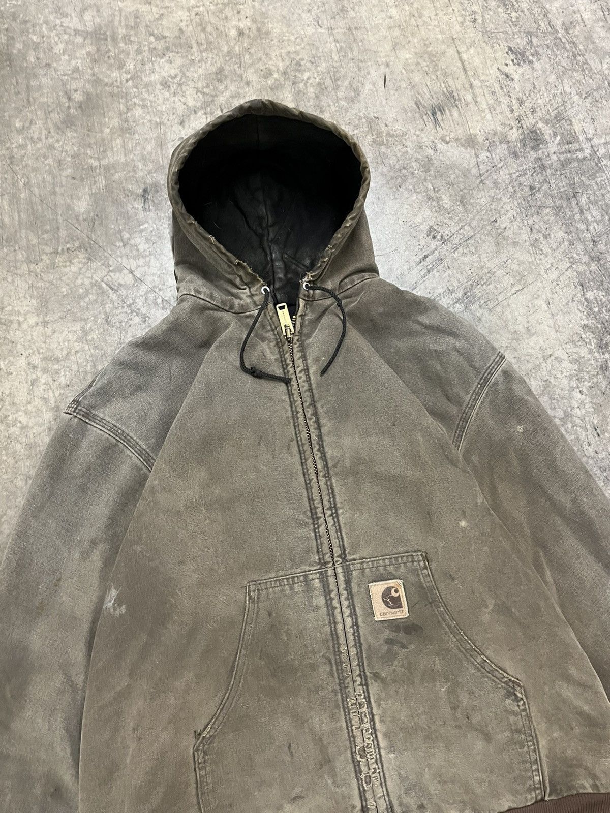 Carhartt × Vintage Carhartt mocha brown perfectly faded and distressed jacket Size US XL / EU 56 / 4 - 8 Thumbnail