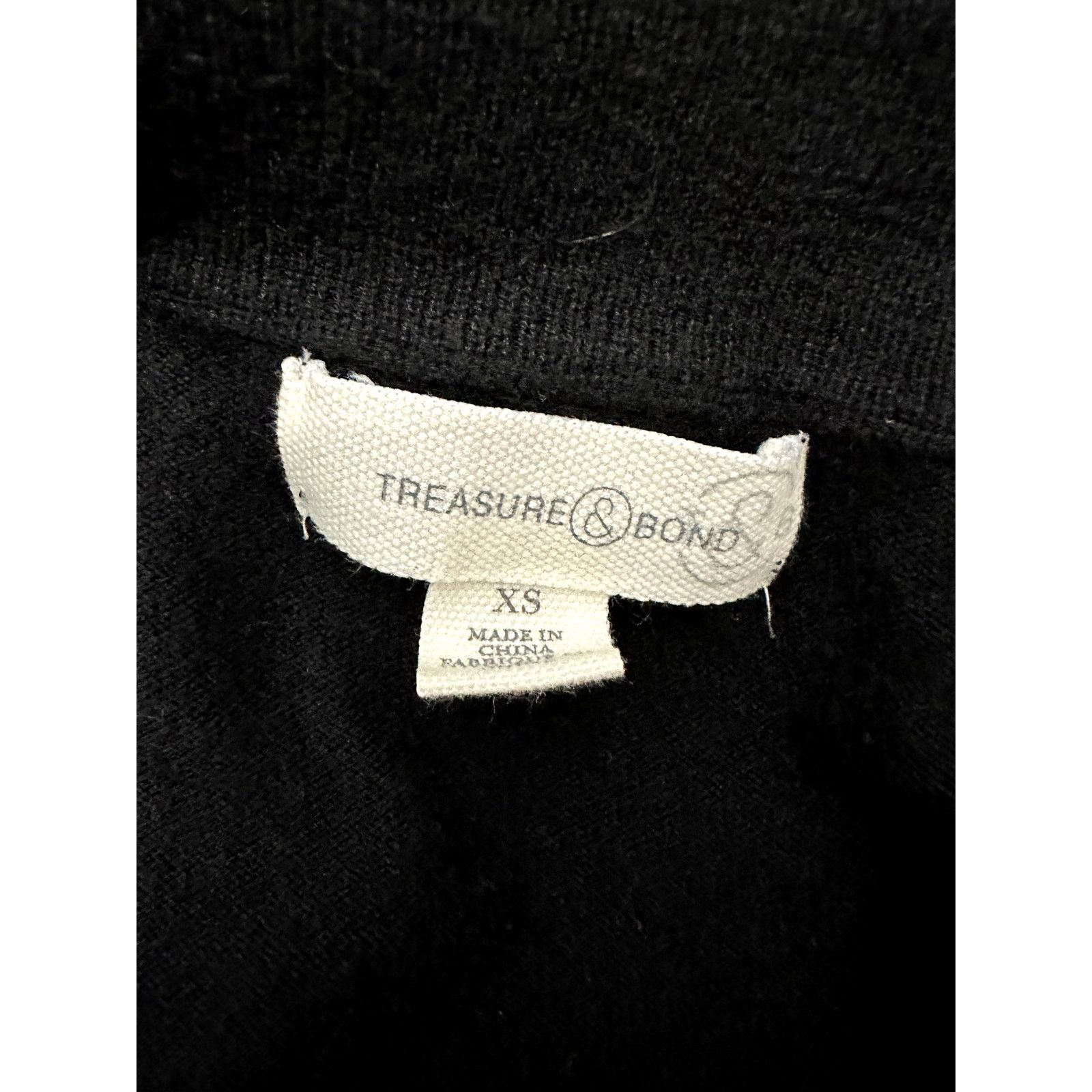 Treasure & Bond Treasure & Bond Women's black V Neck Long Sleeve Sweater XS Size XS / US 0-2 / IT 36-38 - 8 Thumbnail