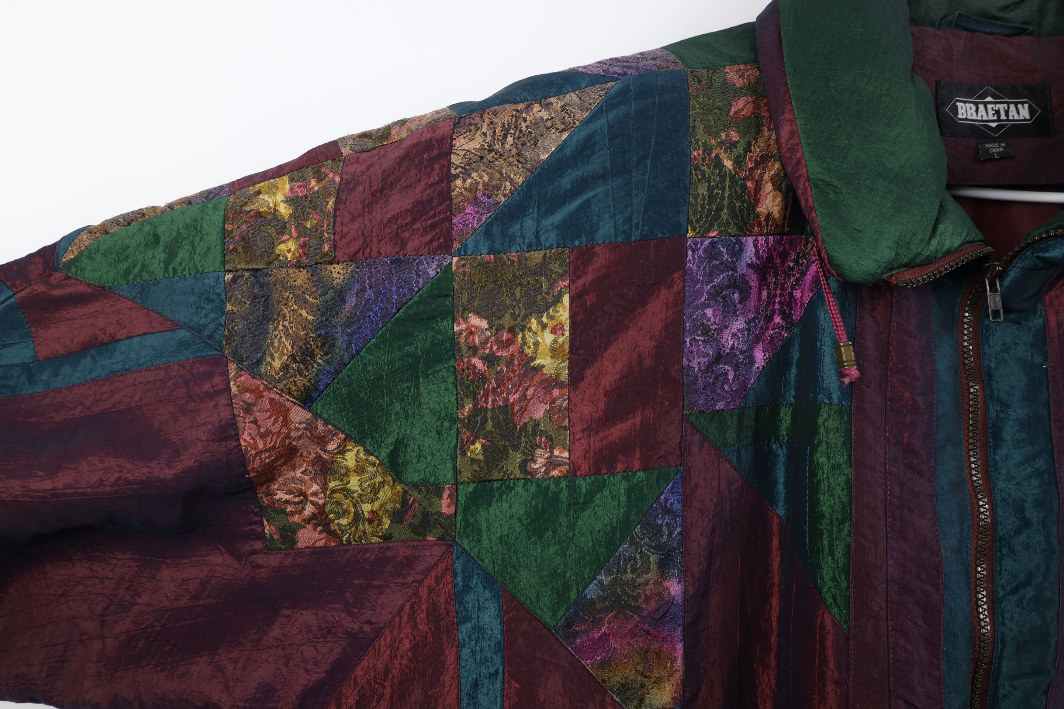 Vintage Vintage 90s Streetwear Patchwork Flower Bomber Jacket Size L / US 10 / IT 46 - 6 Thumbnail