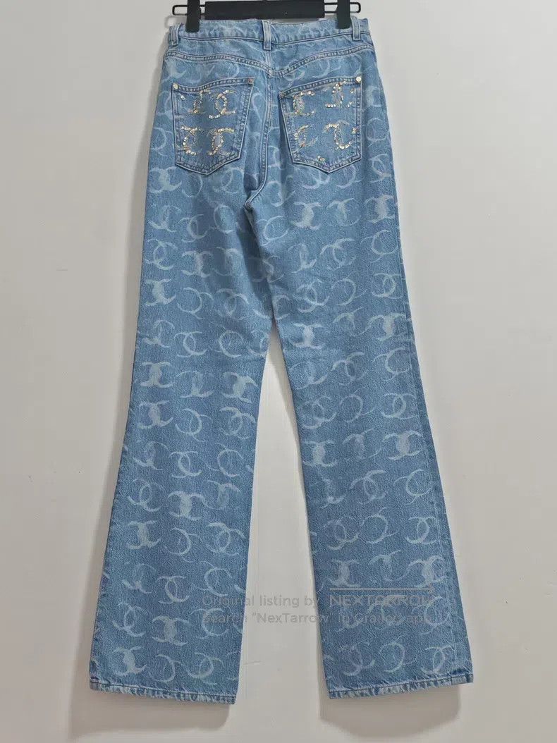 Chanel Chanel 23N straight full logo sequin jeans Size 25" / US 0 / IT 36 - 6 Thumbnail