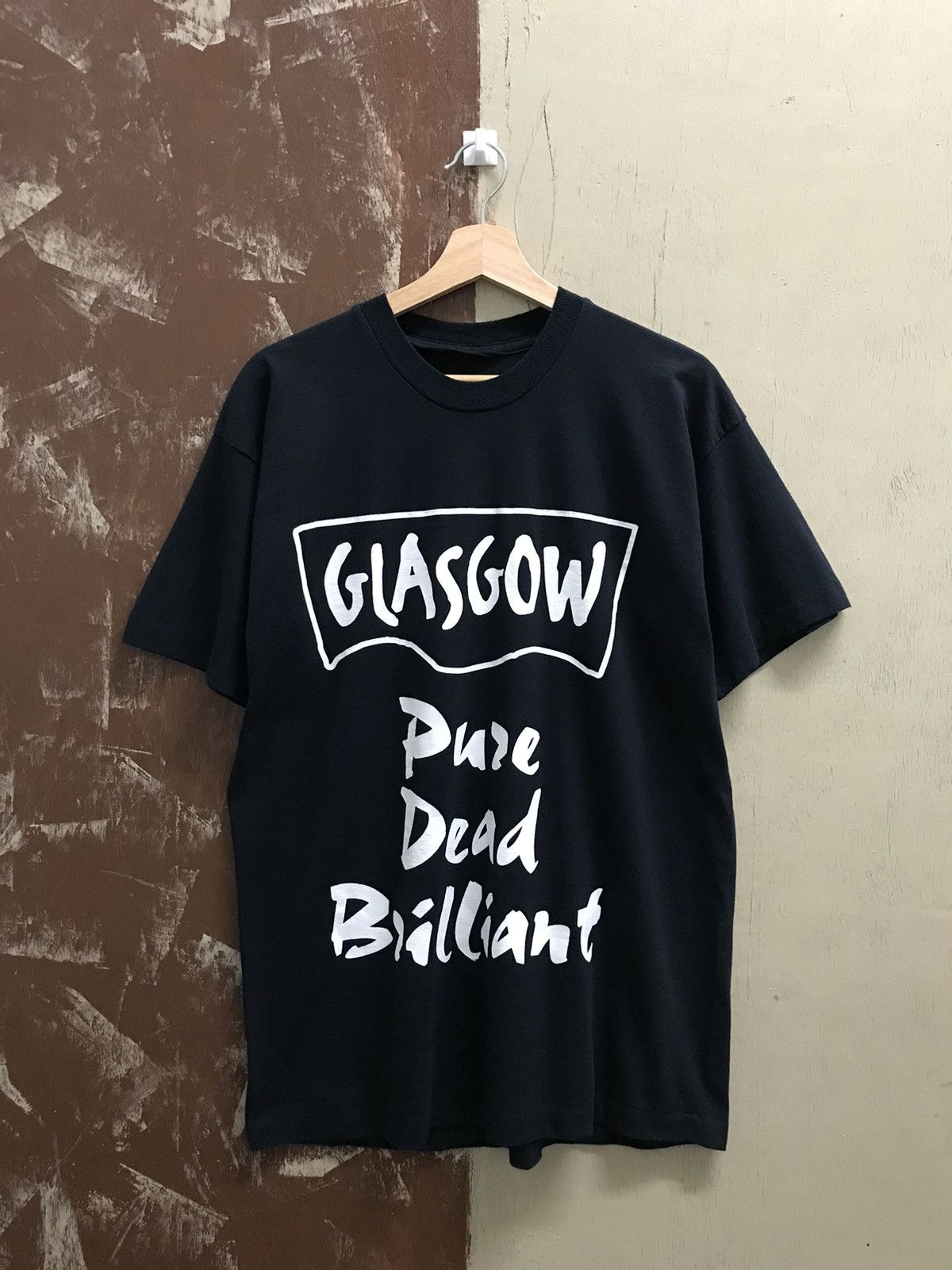 image of Vintage Glasgow Pure Dead Brilliant Tee in Black, Men's (Size Medium)