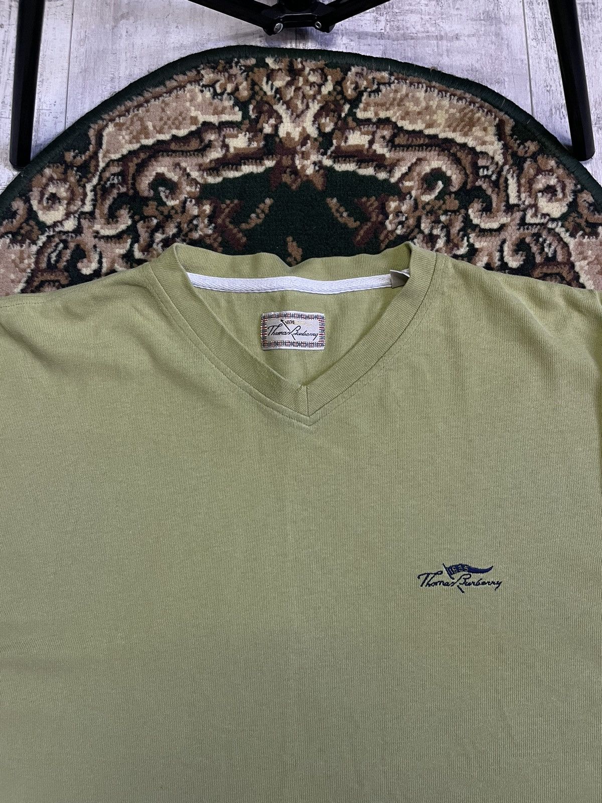 Burberry Vintage Thomas Burberry Sweatshirt Green 1990’s RARE Size US XL / EU 56 / 4 - 2 Thumbnail
