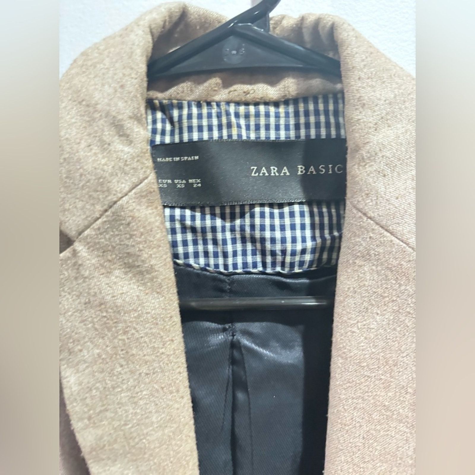 Zara ZARA BASICS Oatmeal Brown Single-Lapel BlazerJacket Sz XS Size XS / US 0-2 / IT 36-38 - 3 Thumbnail