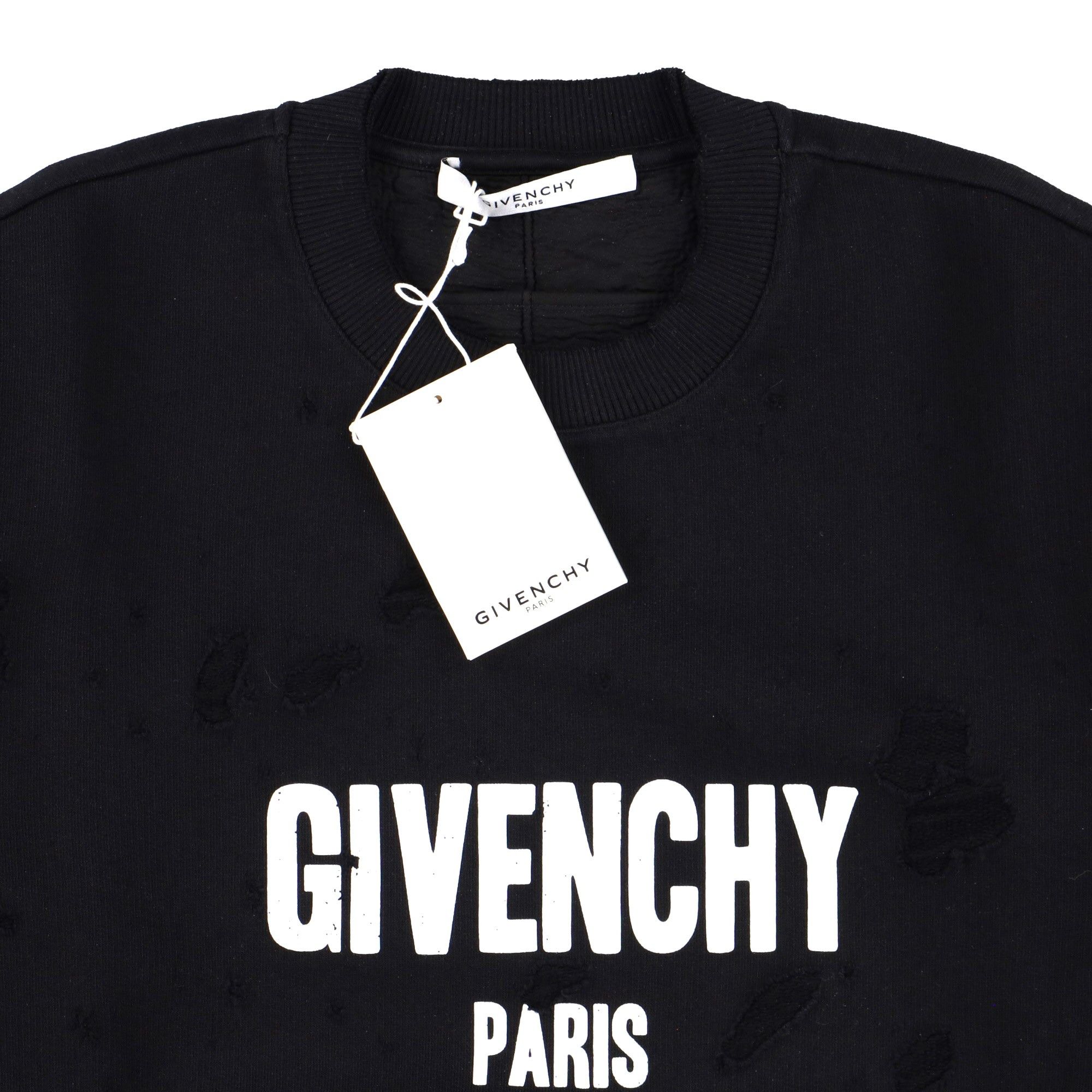 Givenchy Black Destroyed Logo Sweatshirt Size S / US 4 / IT 40 - 8 Thumbnail