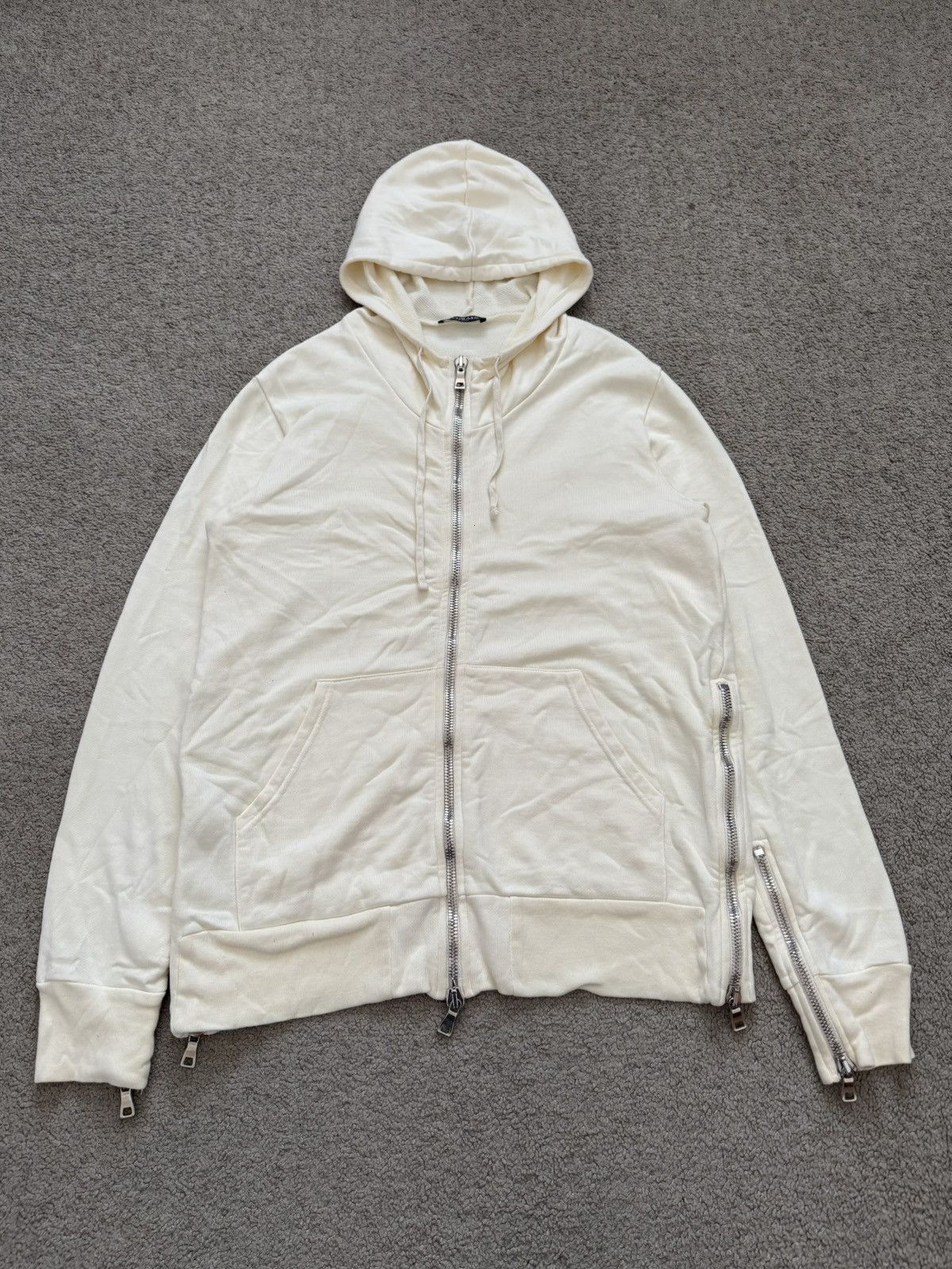 Balmain FW11 Balmain by Christophe Decarnin Cream Side Zipper