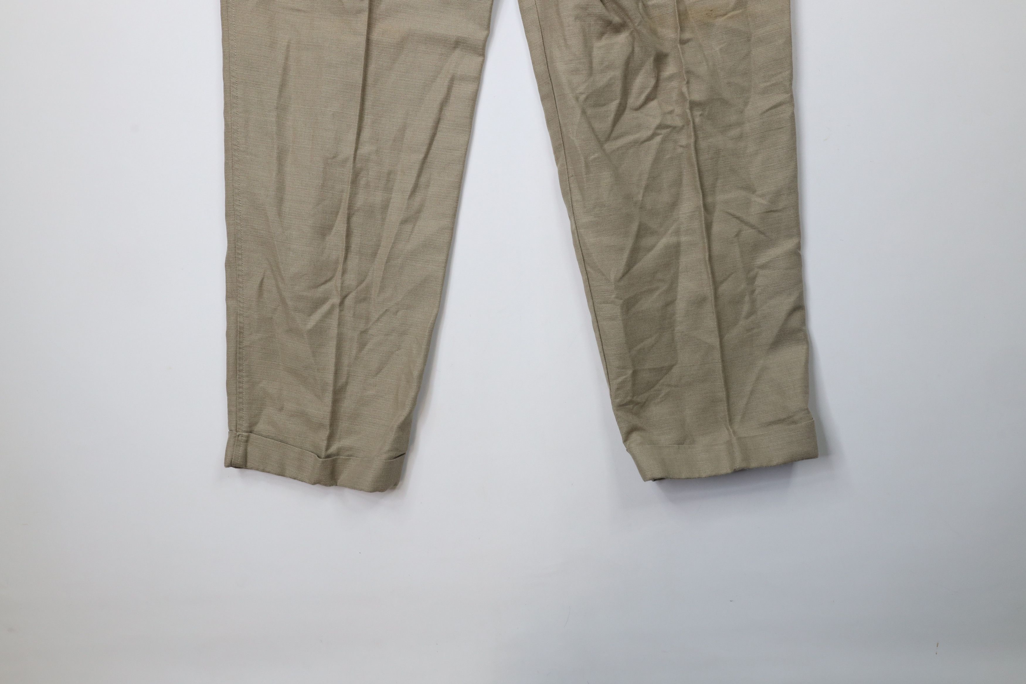 Vintage Vintage 90s Streetwear Pleated Cuffed Chino Pants Brown Size US 32 / EU 48 - 11 Thumbnail