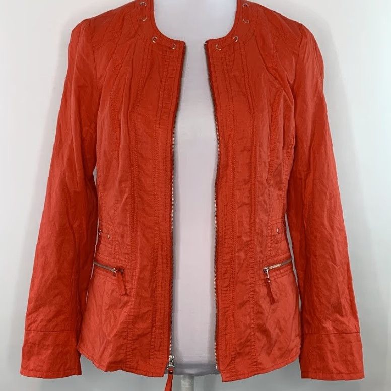 Laura Ashley LAURA ASHLEY Jacket Womens Casual Full Zip Front Zip Pockets Lined Size S Red/Orange Size S / US 4 / IT 40 - 6 Thumbnail