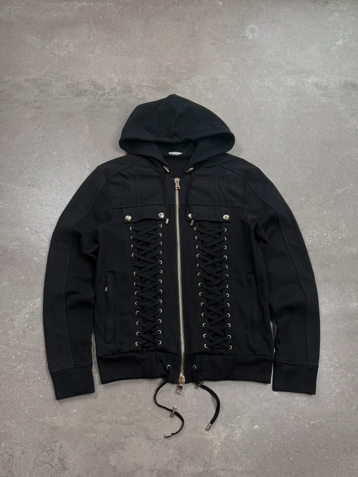 Balmain Balmain zip hoodie ss2017 Lacing archive street wear Size US S / EU 44-46 / 1 - 1 Thumbnail