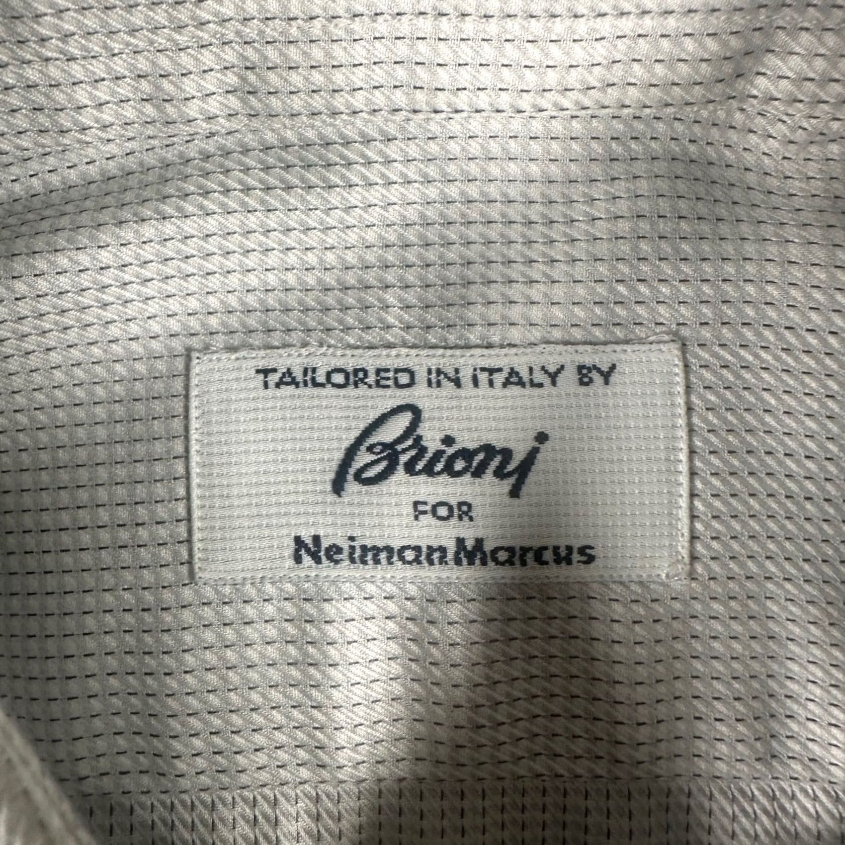 Brioni Brioni Dress Shirt Mens 15.5 R White Gray French Cuff Neiman Marcus Italy Size 42R - 3 Thumbnail