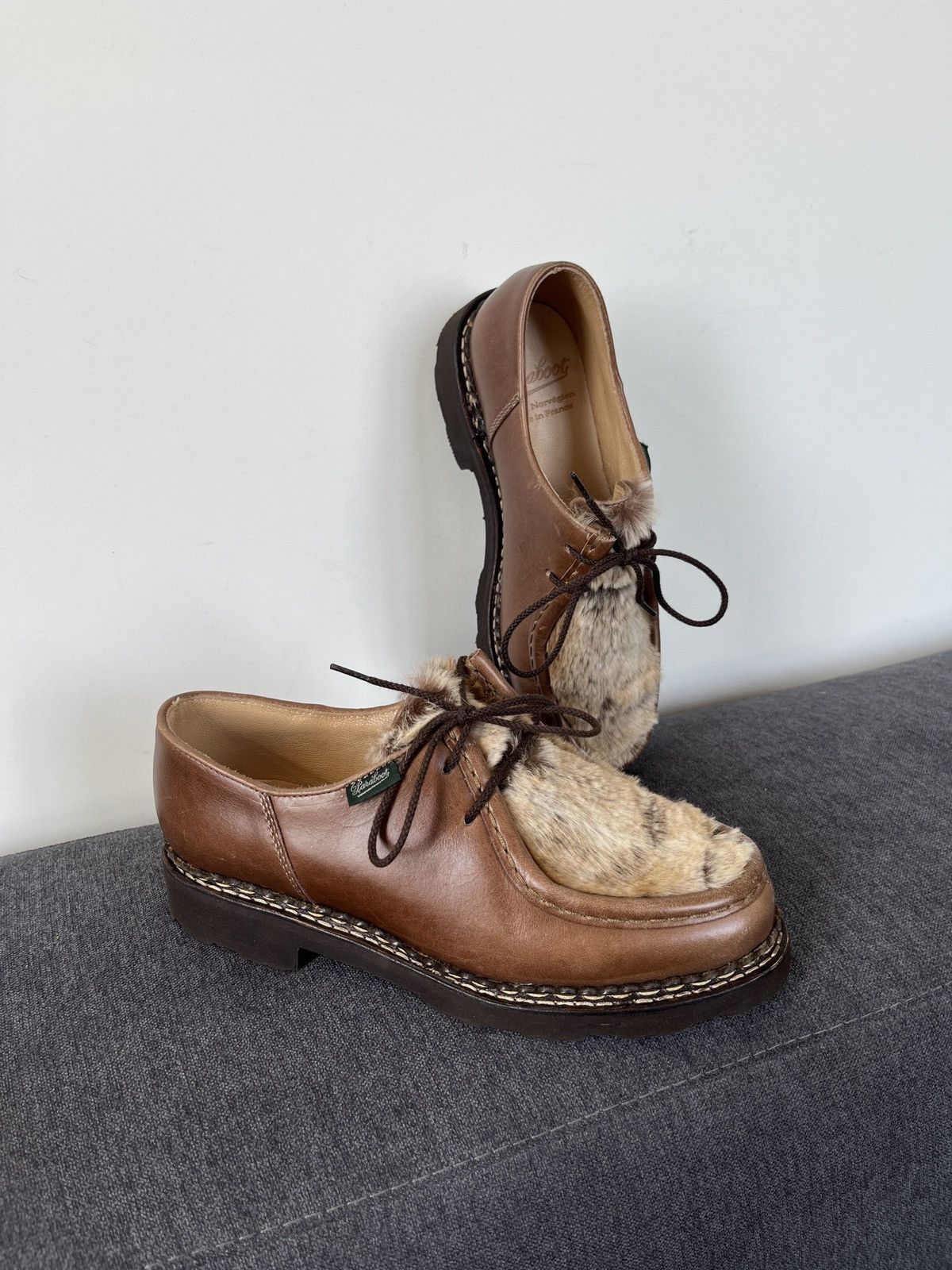 Paraboot Paraboot Michael Griff II Rabbit Fur Shoes sz 4 Size US 5 / EU 37 - 10 Thumbnail