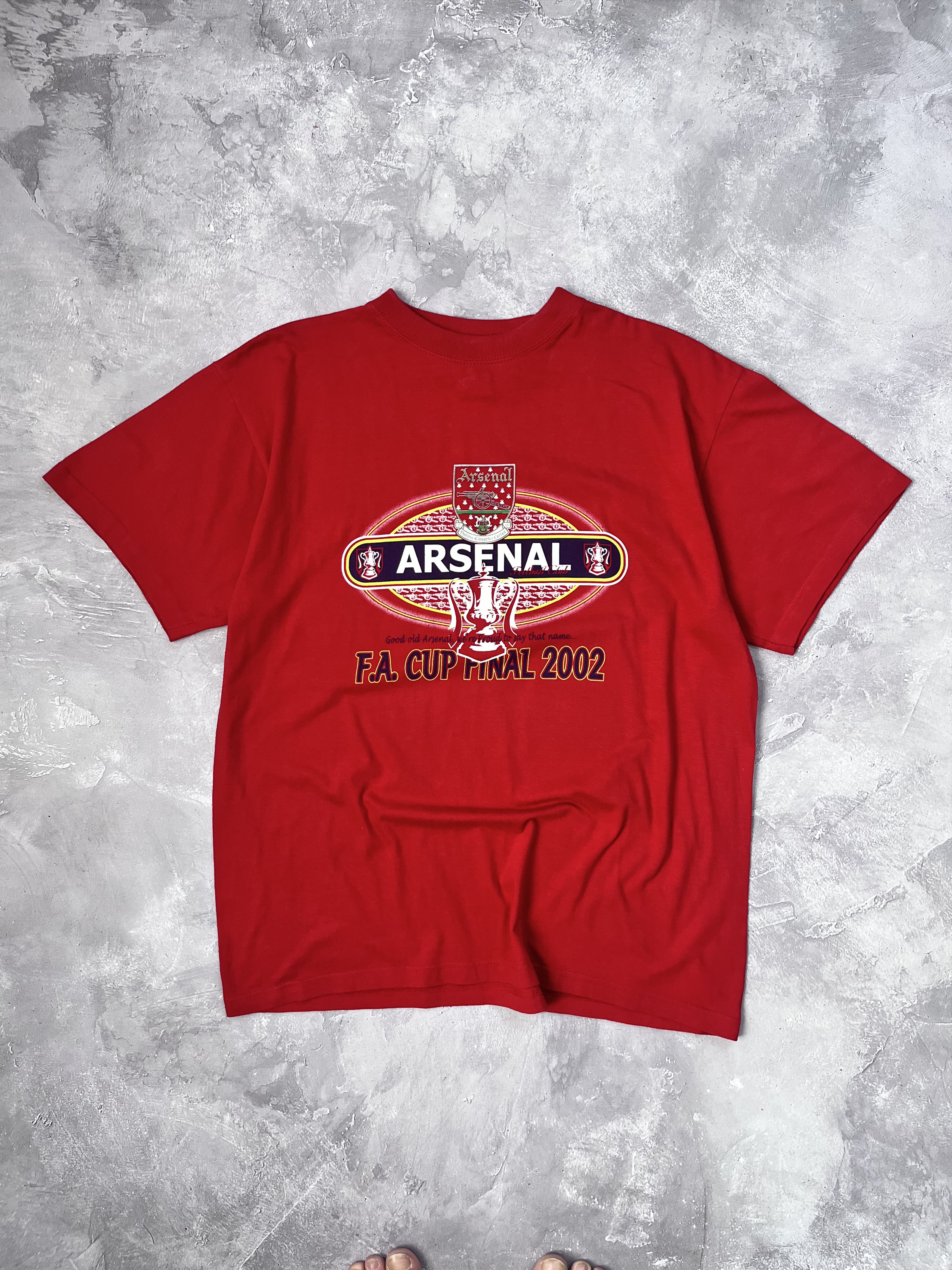 Vintage Vintage 2002 Arsenal FA CUP FINAL Football T-shirt Red Rare Size US L / EU 52-54 / 3 - 1 Thumbnail