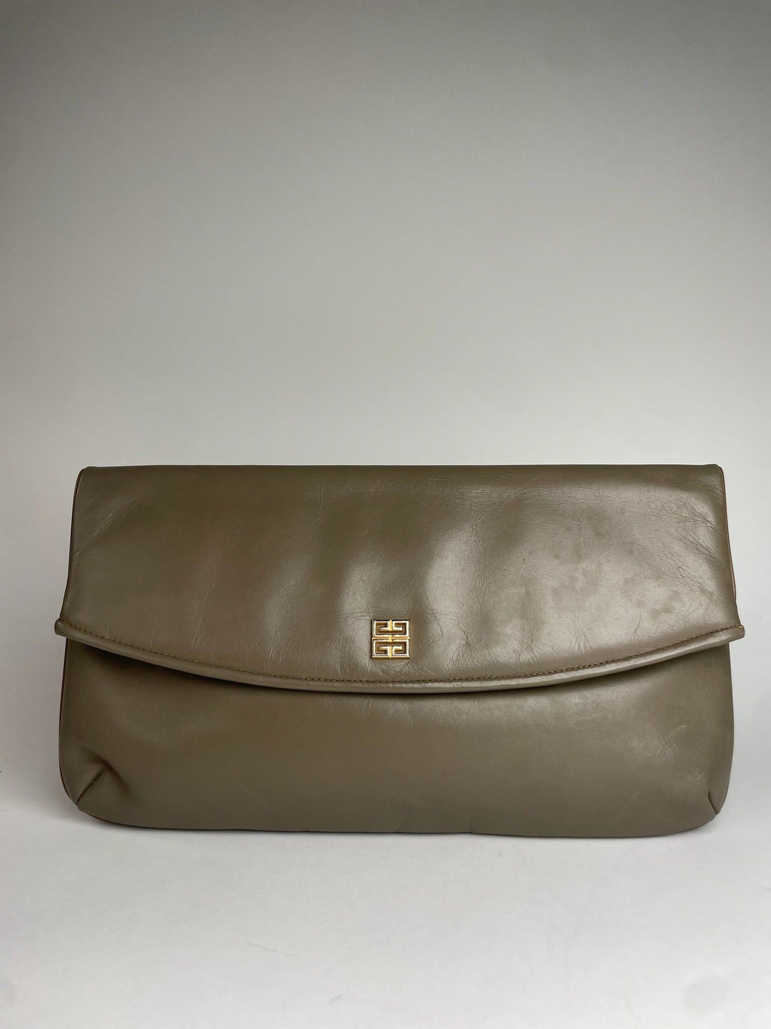 Givenchy Vintage Leather Clutch Grey Brown Size ONE SIZE - 1 Thumbnail