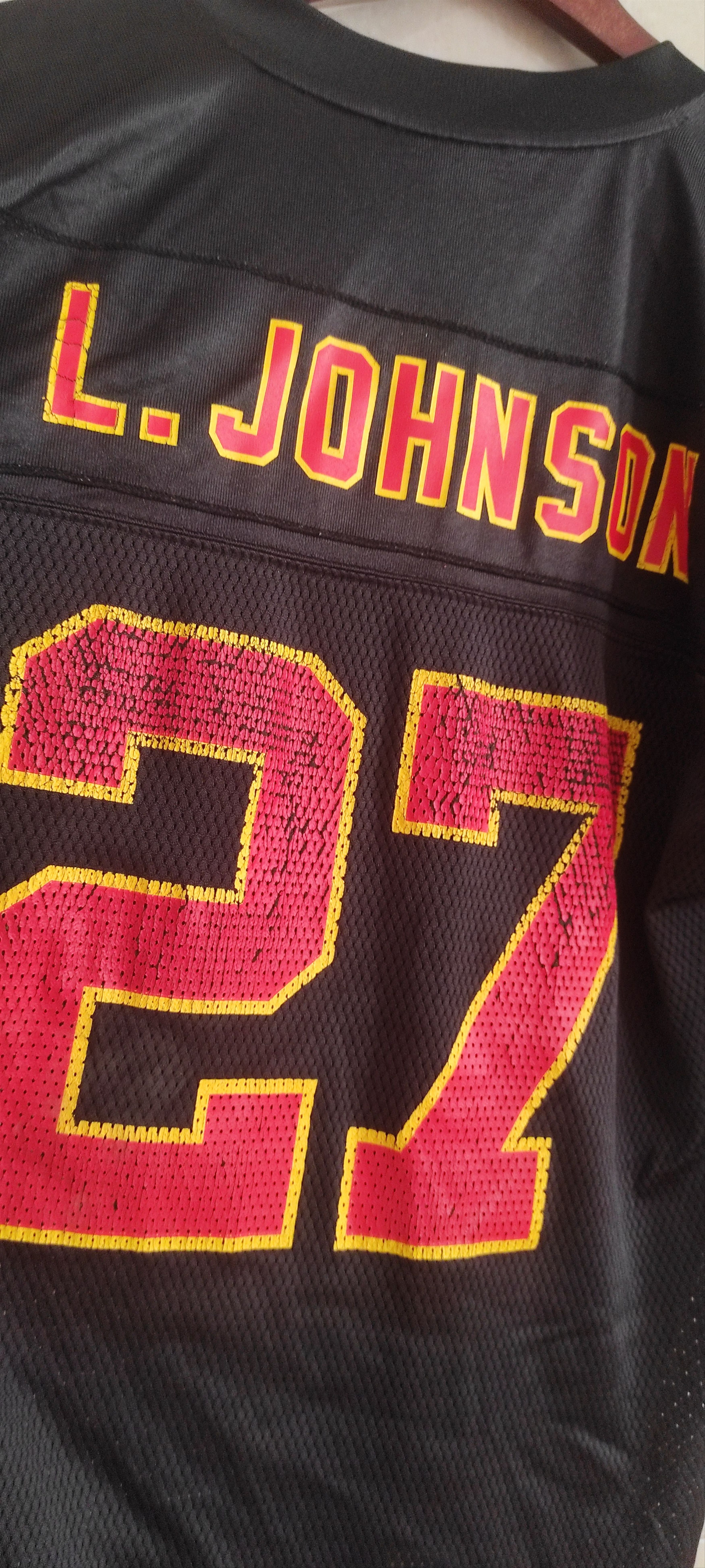 NFL × Reebok × Vintage Reebok NFL Kansas City Chiefs L Johnson #27 Mesh Jersey Size US M / EU 48-50 / 2 - 13 Thumbnail
