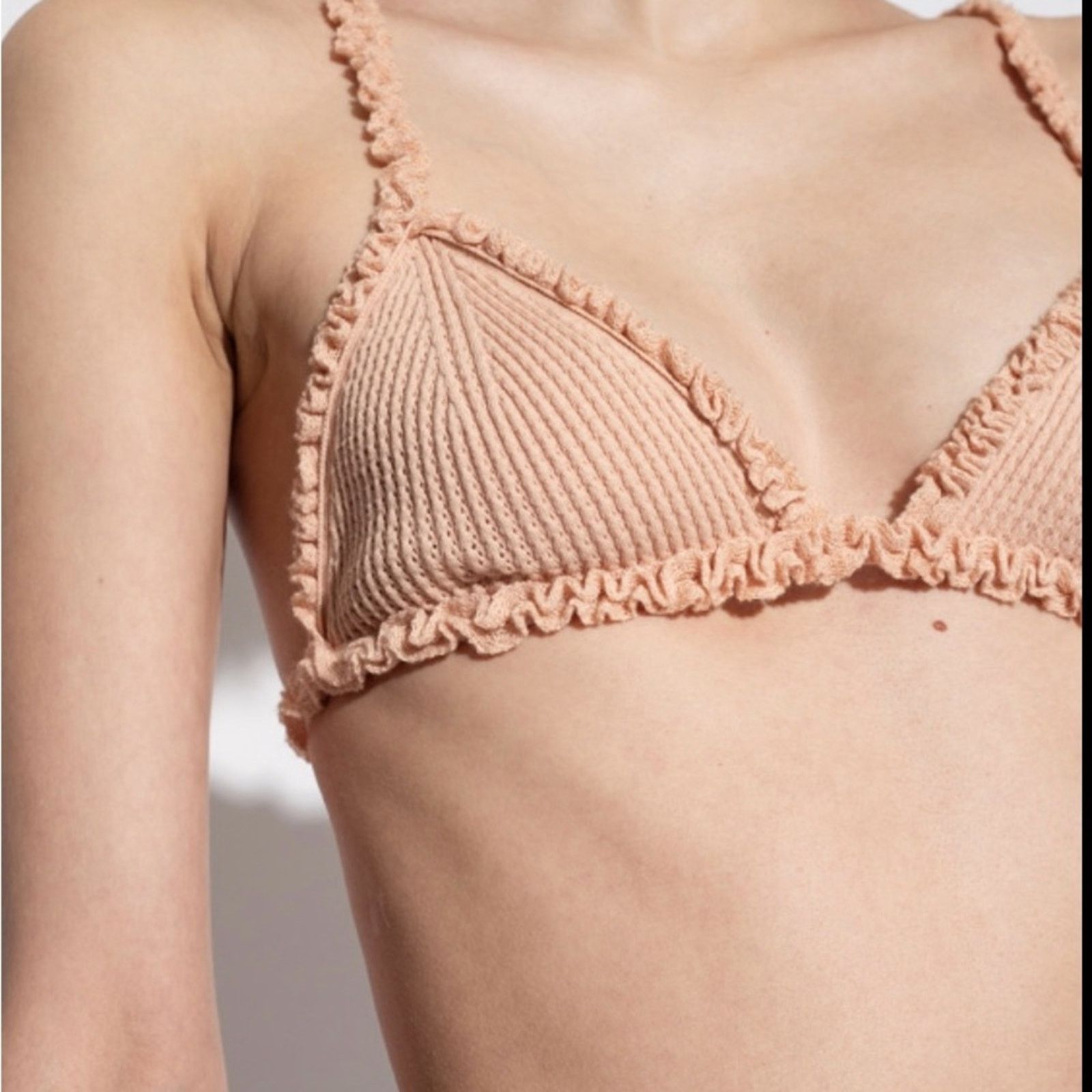 Ulla Johnson NWOT Ulla Johnson $230 Peach Knit Triangle Bralette Size S Size S / US 4 / IT 40 - 1 Thumbnail