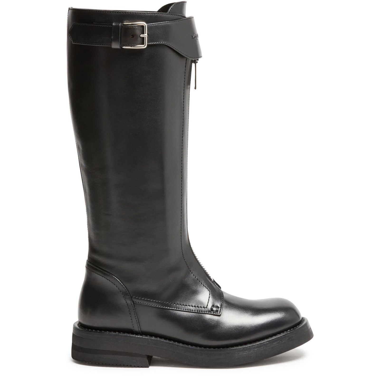 Alexander McQueen ALEXANDER MCQUEEN Black Leather Zip Boots New & Authentic (W Size US 6 / IT 36 - 1 Thumbnail