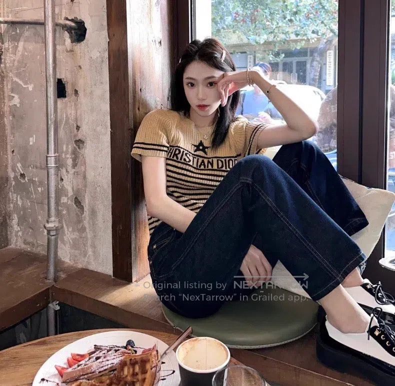 Dior Dior Dark brown logo letter striped cotton round-neck shor Size XXS / US 00 / IT 34 - 9 Thumbnail